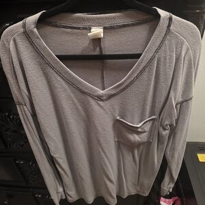 Sew In Love Gray V-Neck Sweater